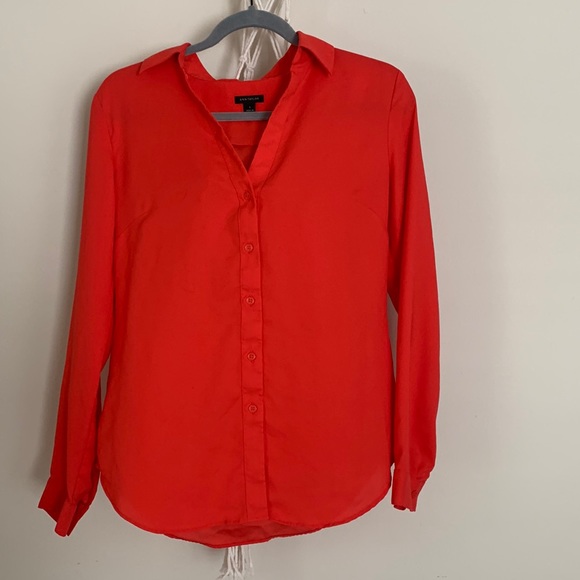 Orangey Pink button down top - Picture 1 of 4